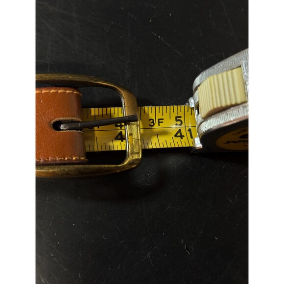 Vintage Hand Laced Leather Belt Woven Jute Inlay Brown Size 36 Boho main image 9